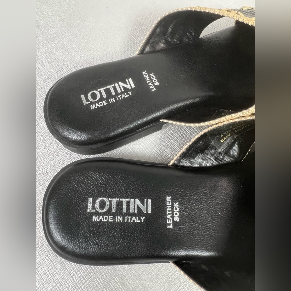 Lottoni Black and Beige Crossover sandals never worn size 38 Leather Sock‎ - Picture 3 of 3